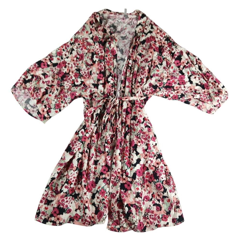 PinkBlush Maternity Robe Womens M/L Pink Delivery Nursing Floral Wrap USA NWT